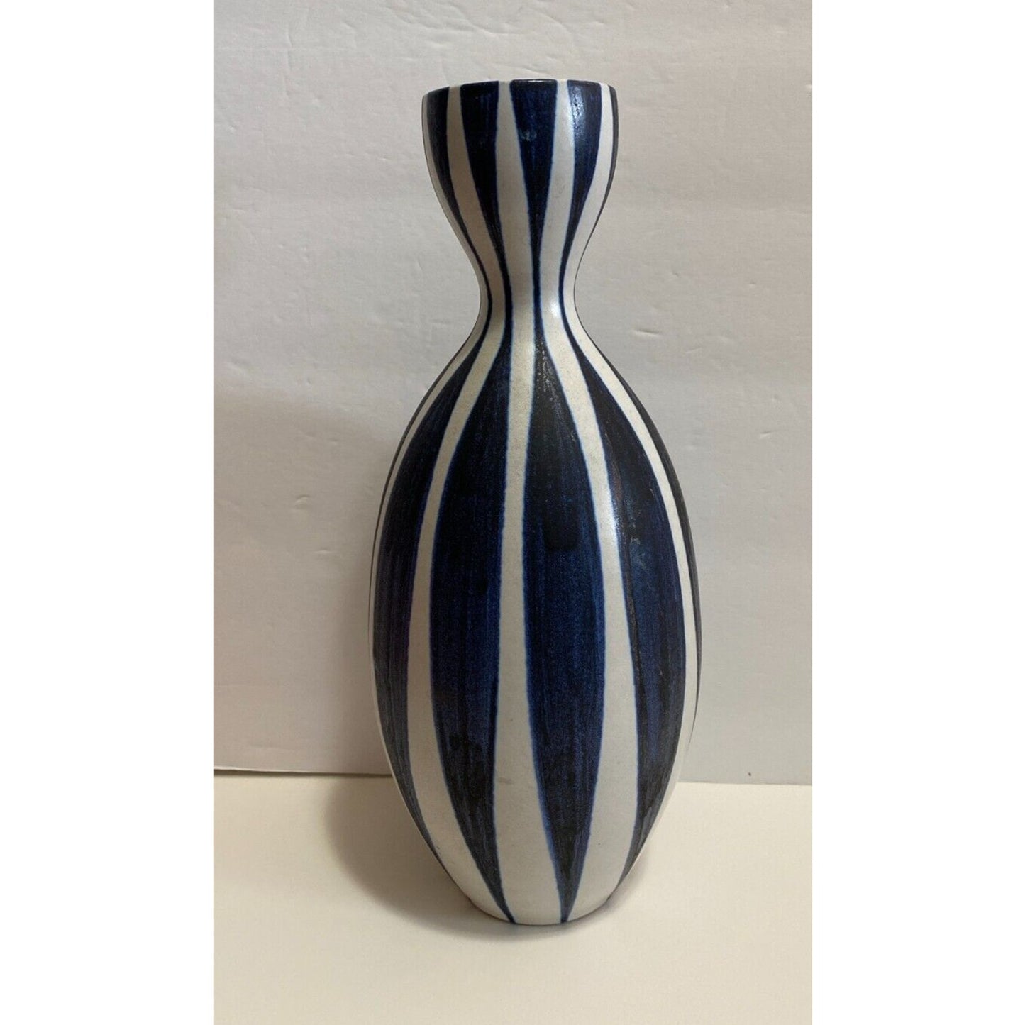 Haganas Blue and White Vase Made in Sweden 11"h