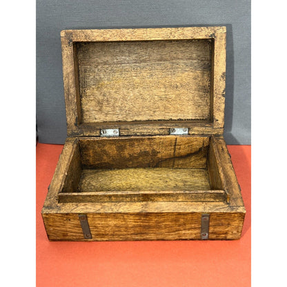 Wooden Treasure Chest Trinket Box 4"x 6" x 2.5"