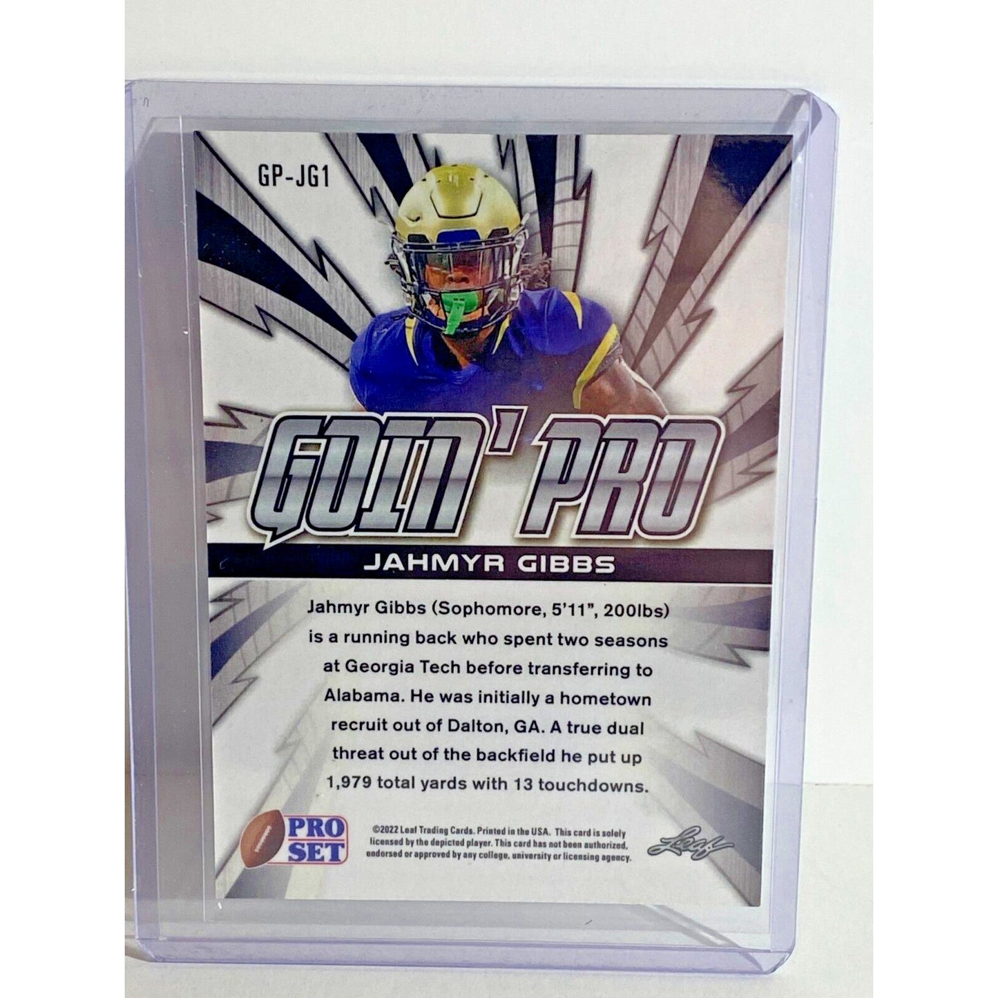 2022 Pro Set Football Goin Pro Jahmyr Gibbs GP-JG1