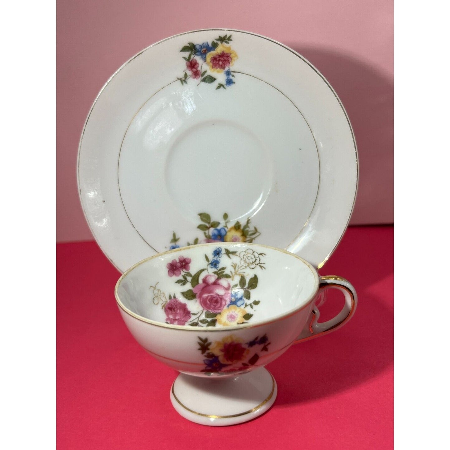 Floral Tea Cup & 4.5" Saucer Made in Occupied Japan