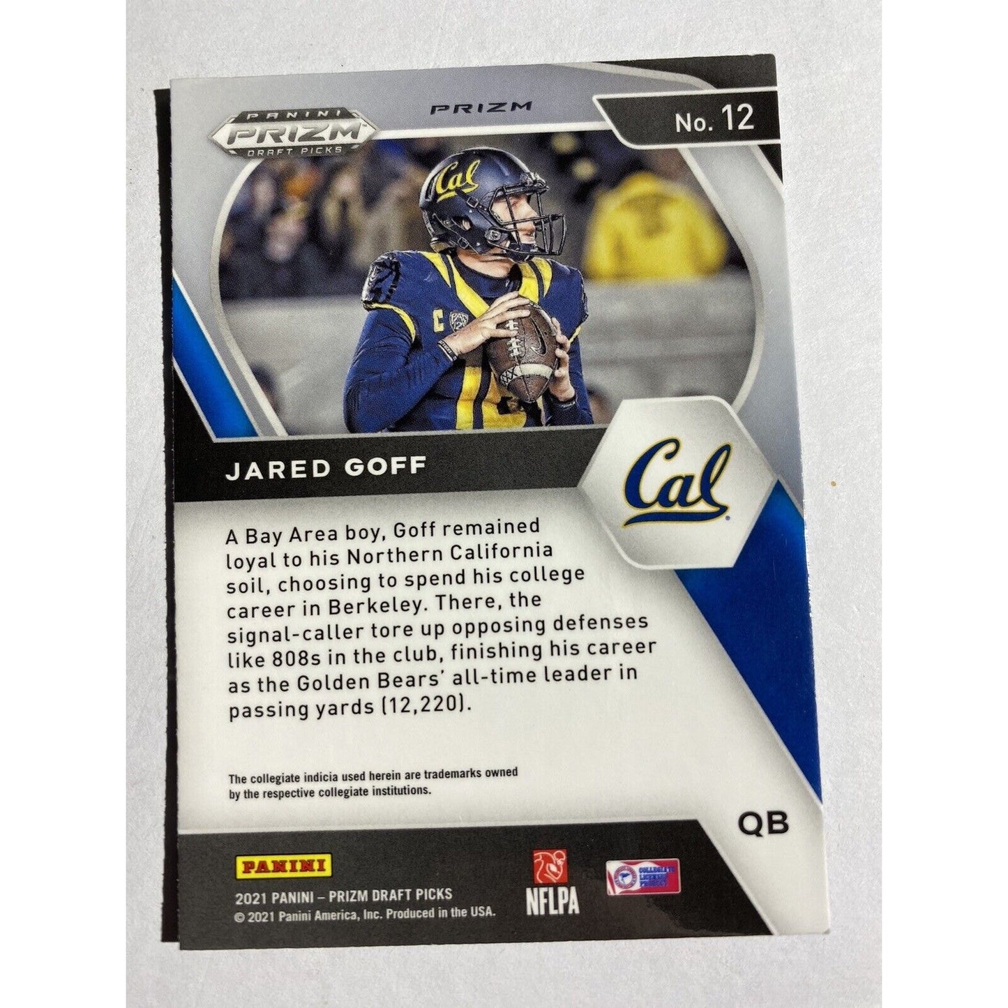 2021 Prizm Draft Picks #12 Jared Goff Prizm Cal. Detroit Lions