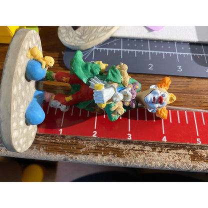 Stone Ave Collectors Clown Figurines, Guitar and Puppies Lot of Two