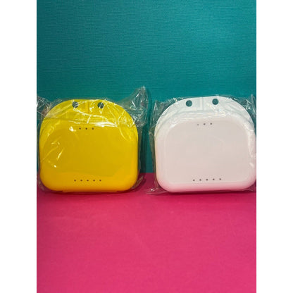 Retainer Case with Vent Holes 2pc White and Yellow Never Used