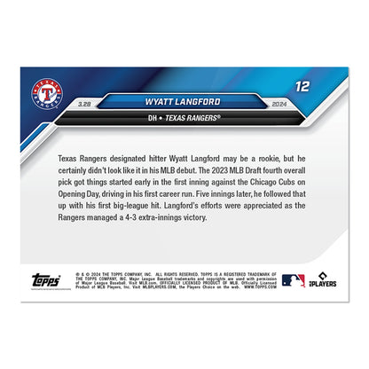 Wyatt Langford - 2024 MLB TOPPS NOW® Card 12 - PR: 15,326