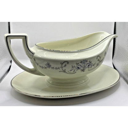Johann Haviland Bavaria Germany Fine China Gravy Boat with Attached Underplate.