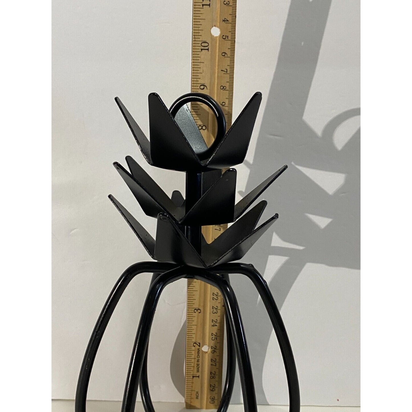 Pineapple Shaped Black Wrought Iron Candle Holder Amish Made