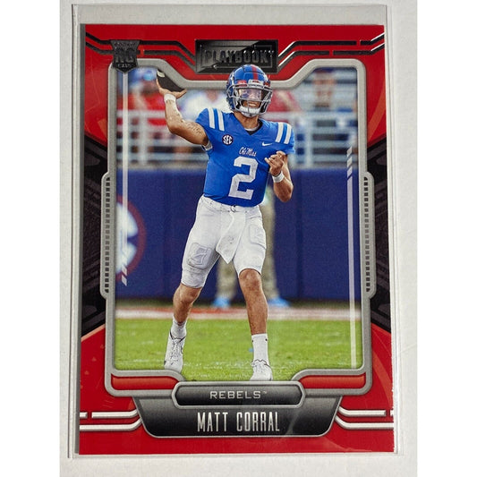 Matt Corral RC Red Playbook 2023 Panini Chronicles Draft Picks Ole Miss Rebels