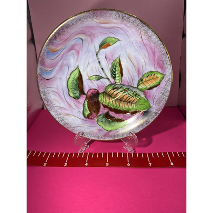 Chubu China Made in Occupied Japan Purple Green Plants 6" Saucer Plate