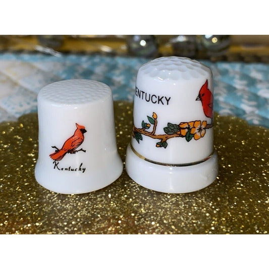 Kentucky Cardinal Thimbles Lot Of Two Vintage