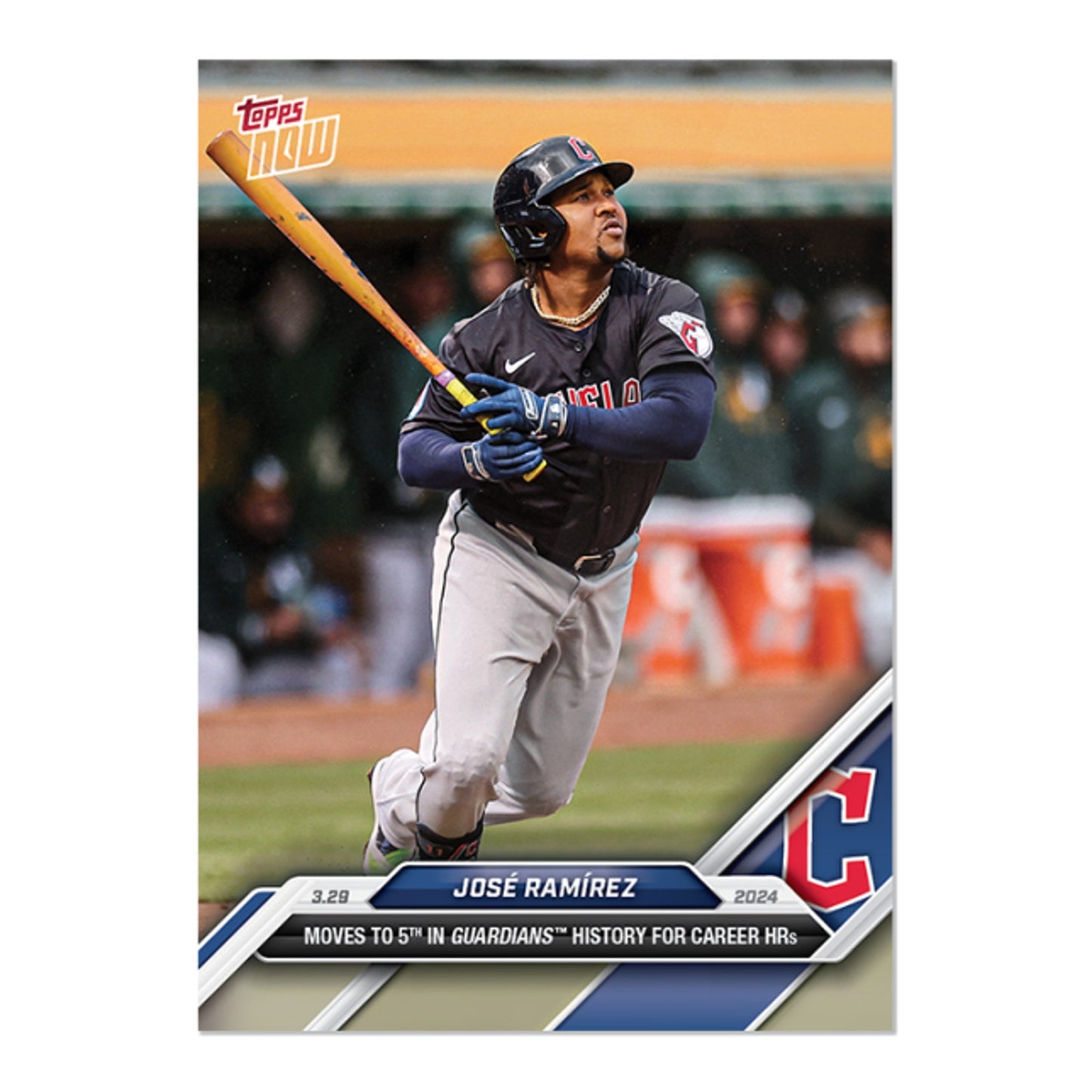 José Ramirez Cleveland Guardians - 2024 MLB TOPPS NOW® Card 17 - PR: 560