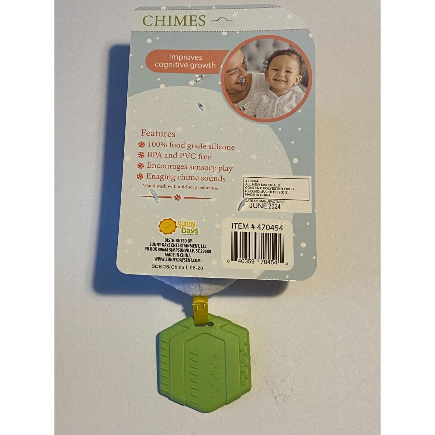 Sunny Days Santa Childrens' Chimes Teething Toy Christmas 0+months