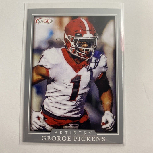 George Pickens 2022 Sage Artistry Silver 48 Georgia Bulldogs Pittsburgh Steelers