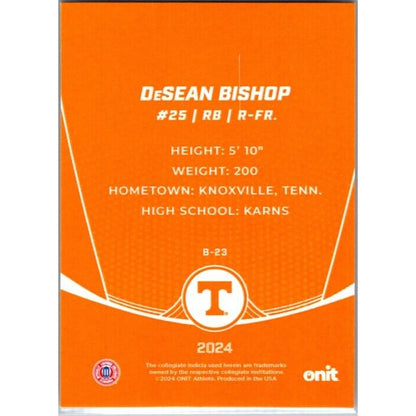 2024 Onit Football #B-23 DeSean Bishop Tennessee Volunteers