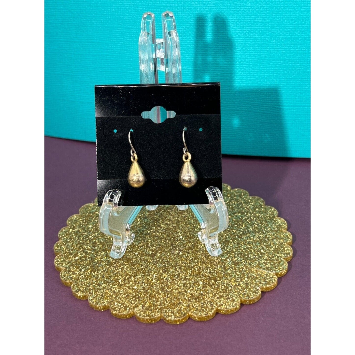 Gold Drop Earrings Set Estate Sale Jewelry