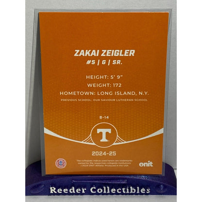 Zakai Zeigler 2024-25 Onit B-14 Tennessee Volunteers Basketball Base