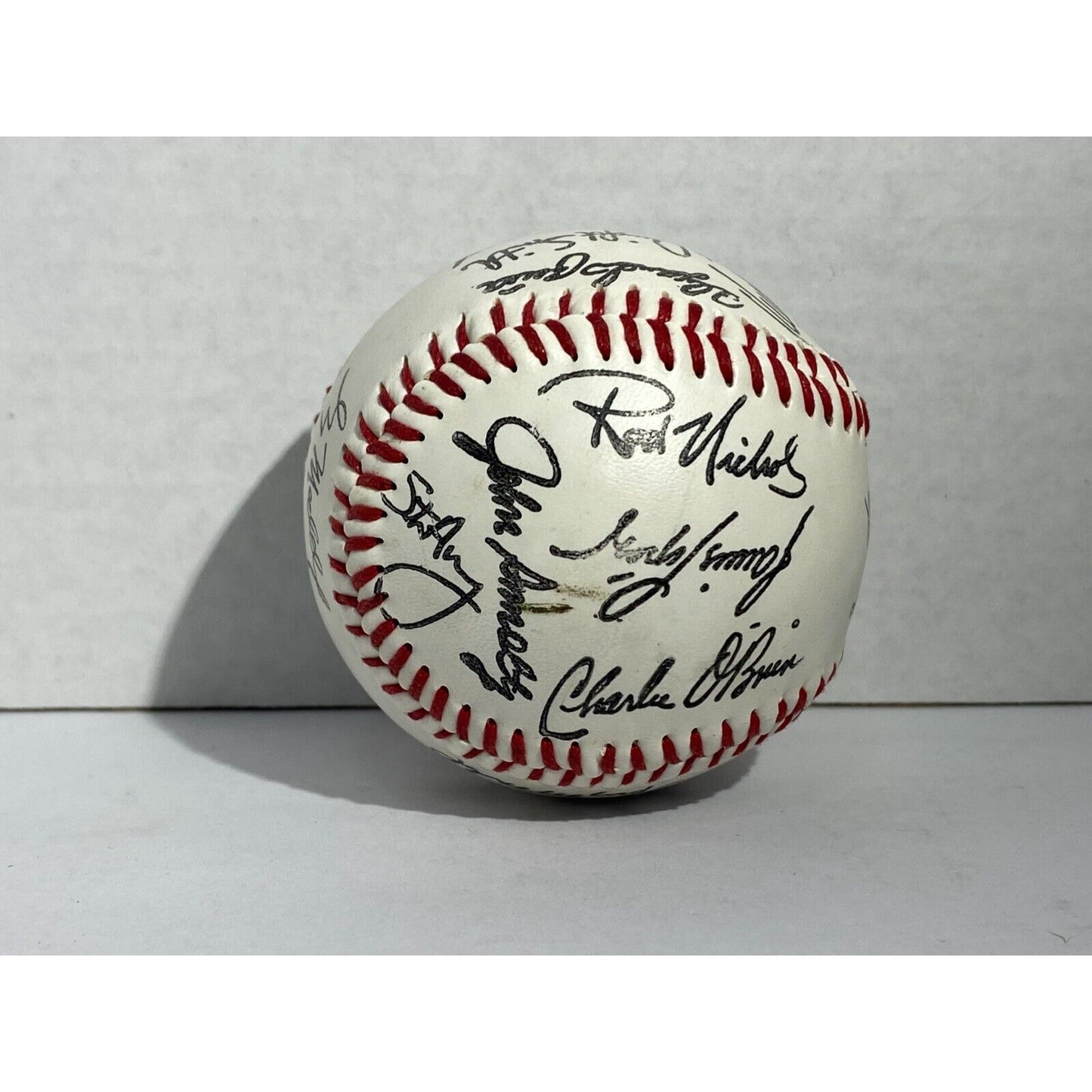 1990s - 2000s Atlanta Braves Team Facsimile Autograph Stamp Baseball Ball