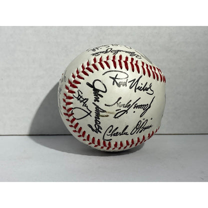 1990s - 2000s Atlanta Braves Team Facsimile Autograph Stamp Baseball Ball