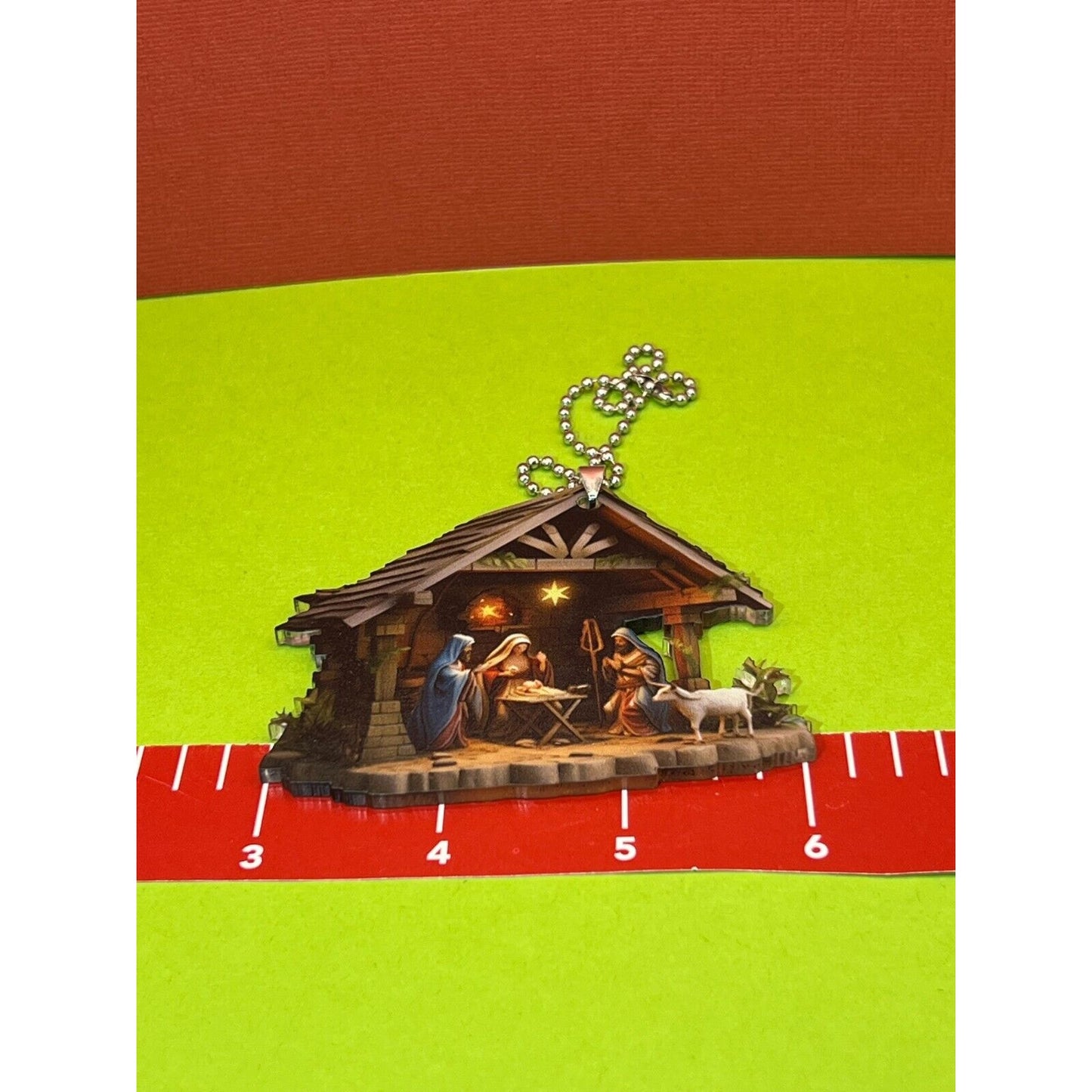 Nativity Christmas Hanging Ornament Translucent Acrylic Back AC1587