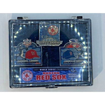 Red Sox 2004 World Series Champions Pin Set Boston champs 4 Pins