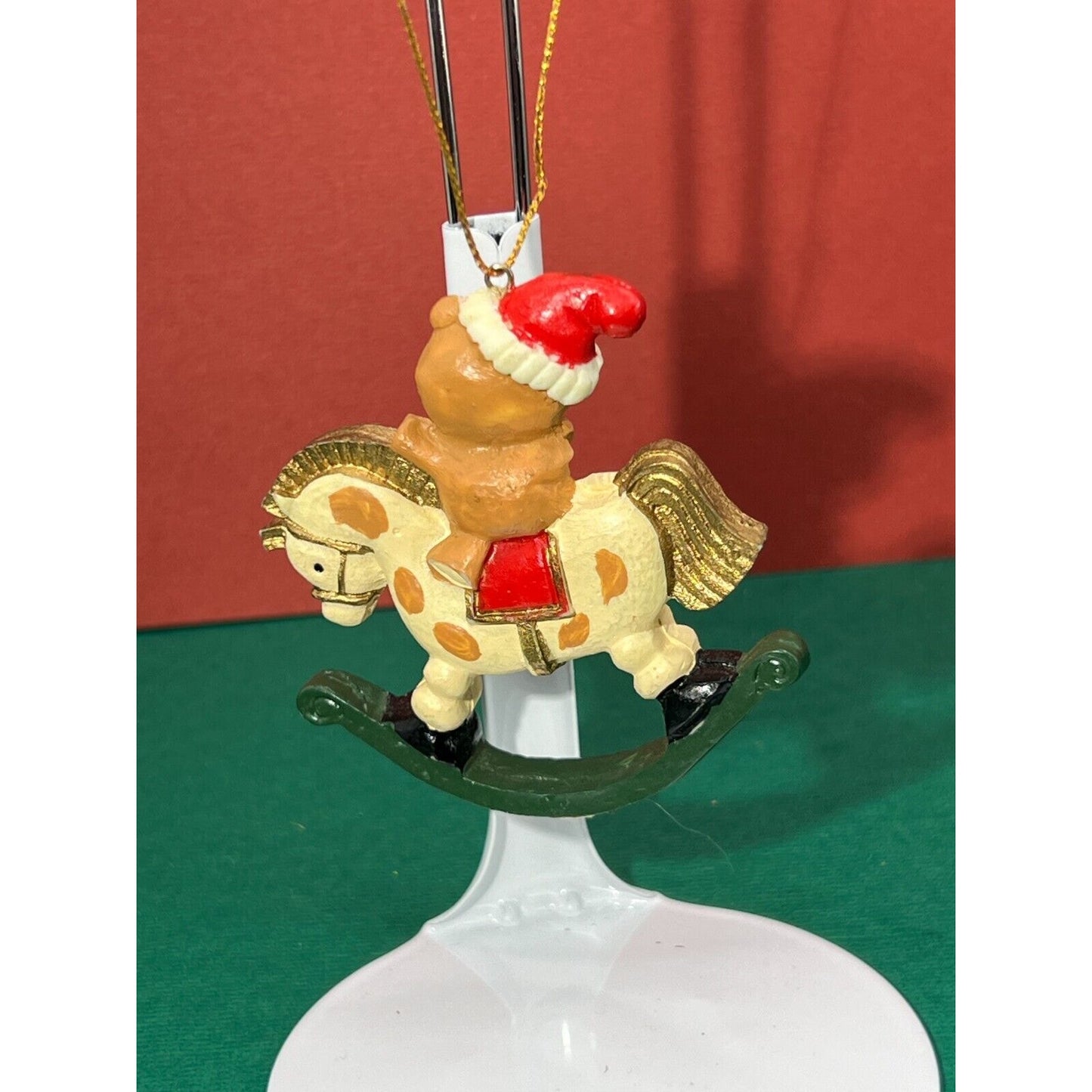 Teddy Bear Riding a Rocking Horse Christmas Ornament