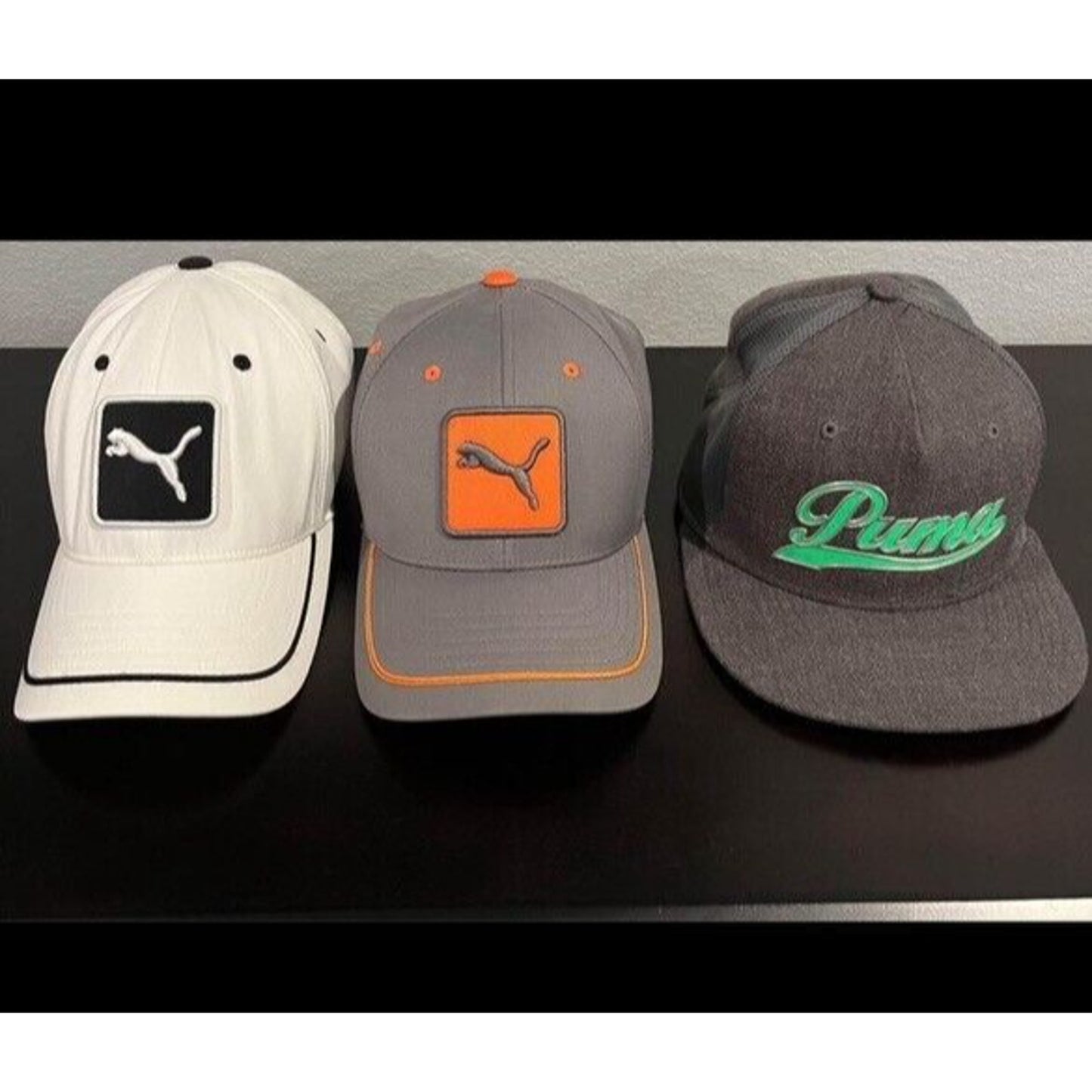 Puma Golf Hats (3) Rickie Fowler Orange Green Black One size Snapback Caps