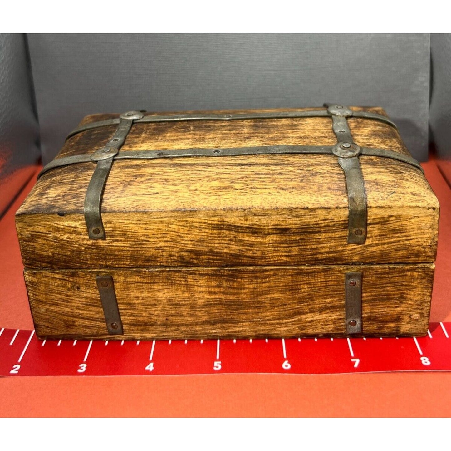 Wooden Treasure Chest Trinket Box 4"x 6" x 2.5"